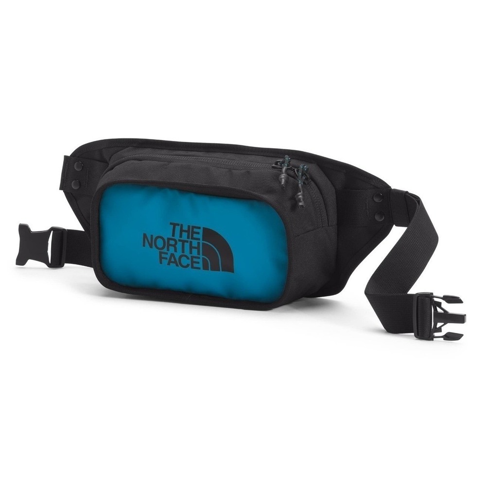 The North Face Explore Hip Pack - Banff Blue/TNF Black Adjustable Belt Zipper